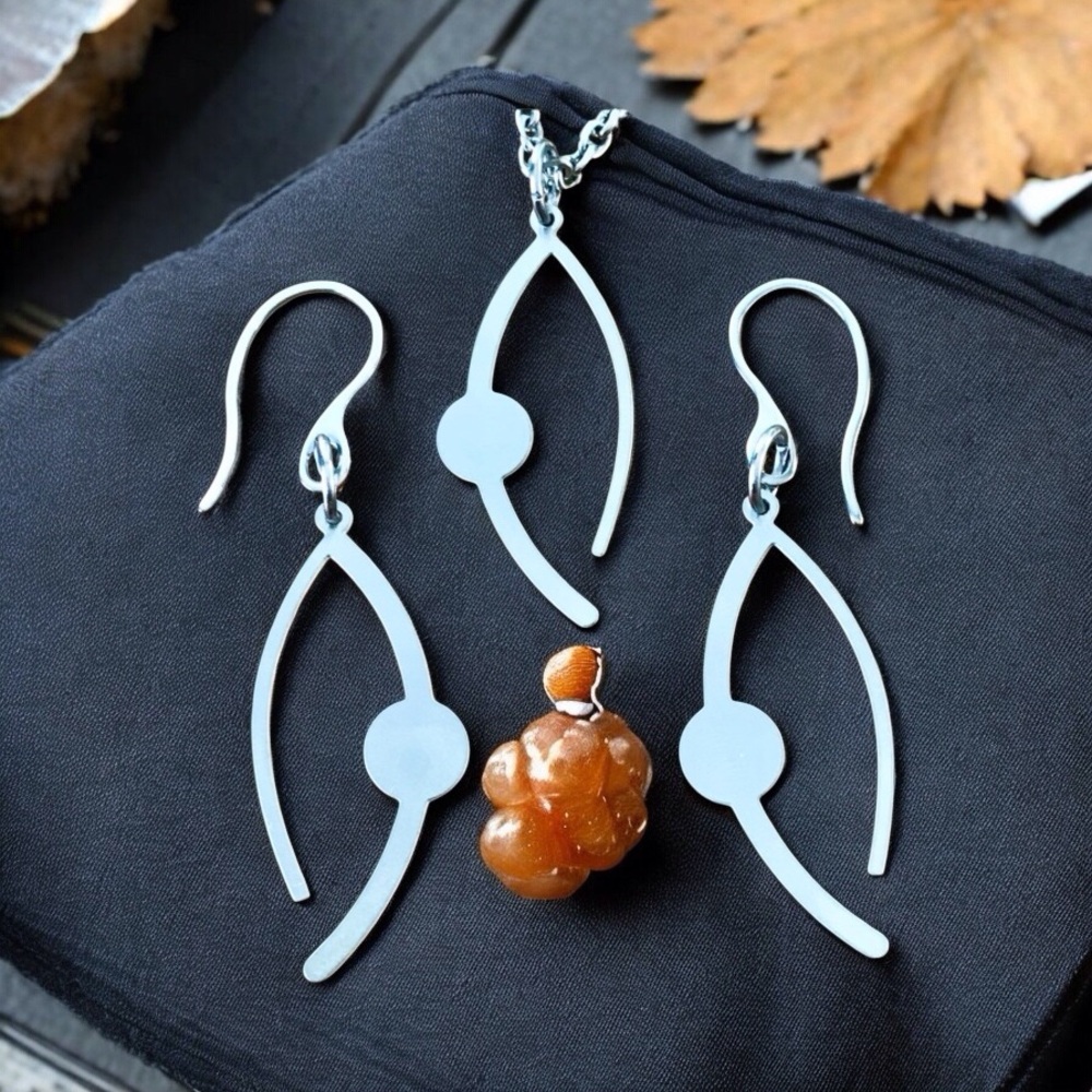 🆕Third Eye Necklace And Earrings Set Stainless Steel